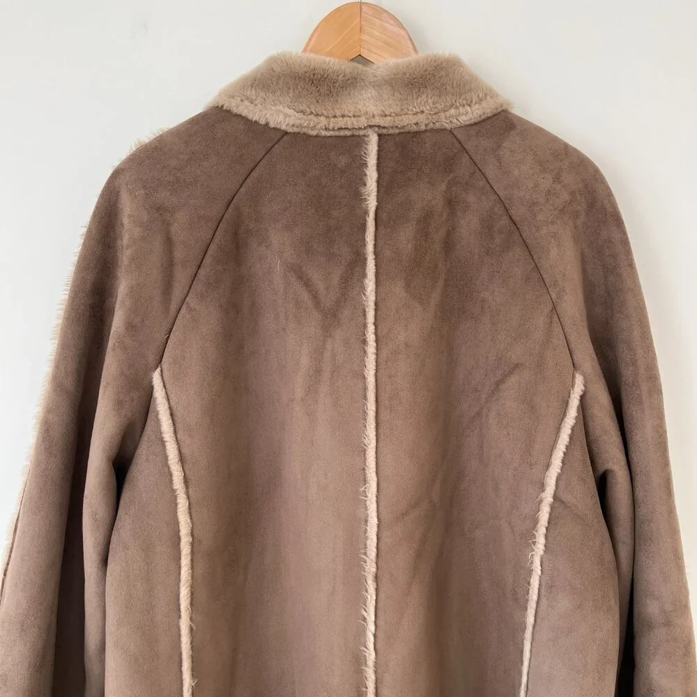 Covington Womens Faux Fur Collar Cuffs Lining Winter Coat Jacket Brown Size 16 - Picture 7 of 11